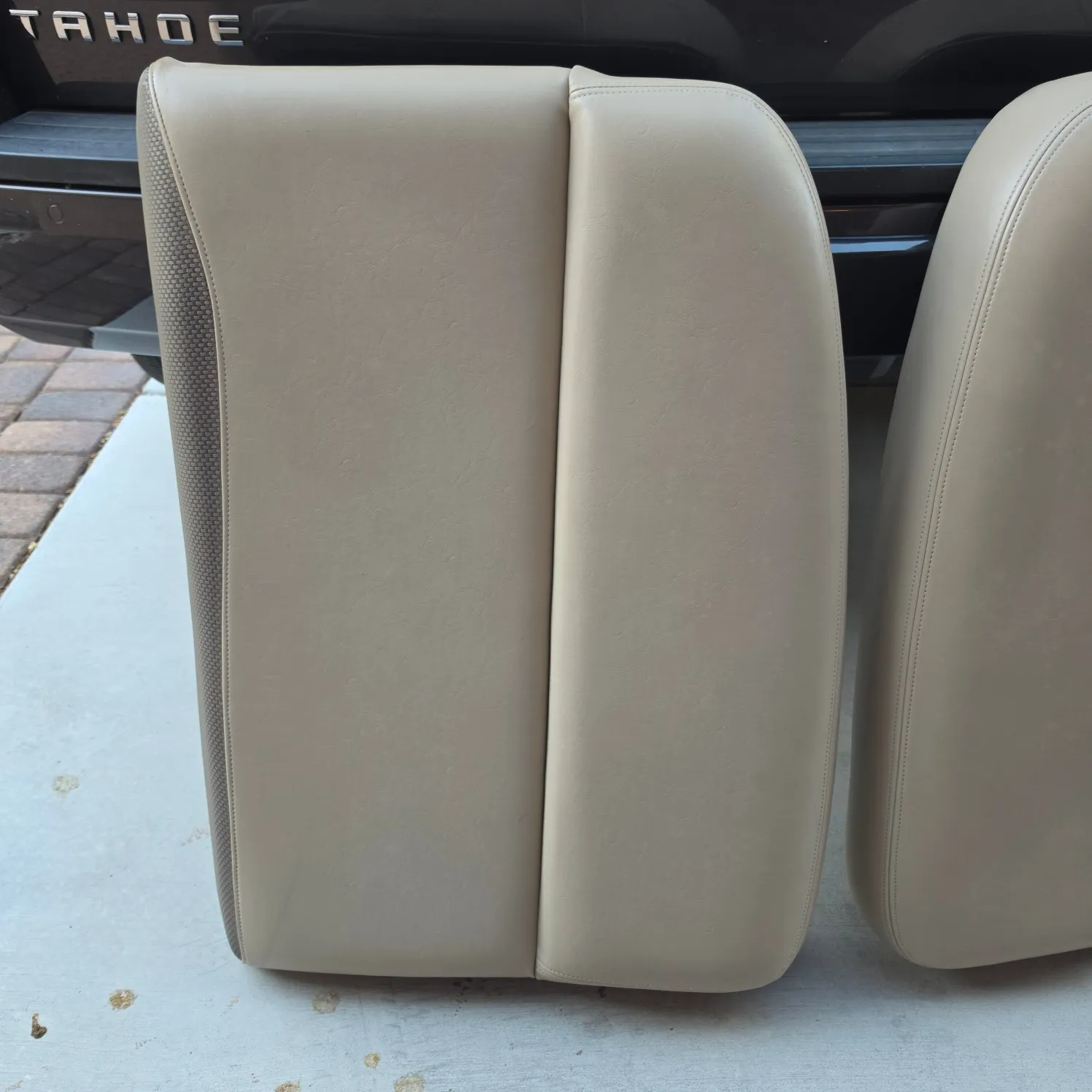 Pair of beige leather seat covers for a from 2007-2012